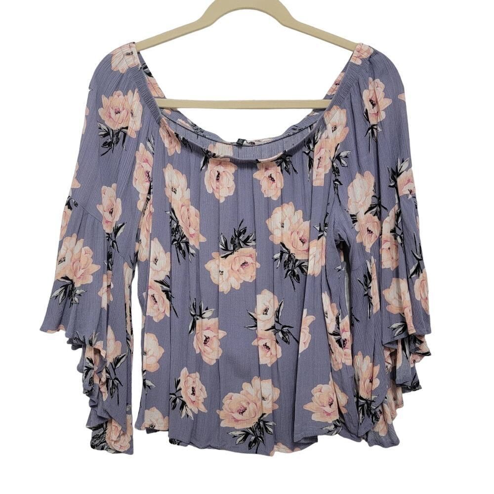 Charlotte Russe Fairycore Off Shoulder Dramatic Sleeve Plus Size Top